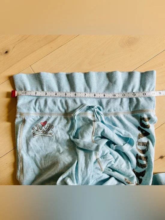 Y2K Aeropostale Lounge Set Fold Over Waist Pants & Baby Tee 100% Cotton Blue S - Picture 3 of 16